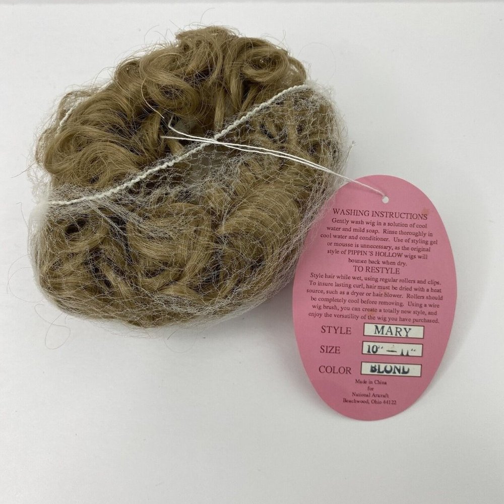 Pippins Hollow by National Art Craft Doll Wig Mary 10-11” Blonde Modacraylic NOS - Picture 7 of 12